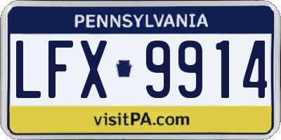 PA license plate LFX9914