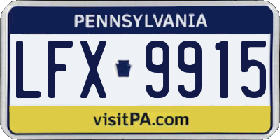 PA license plate LFX9915
