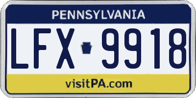 PA license plate LFX9918