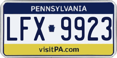 PA license plate LFX9923