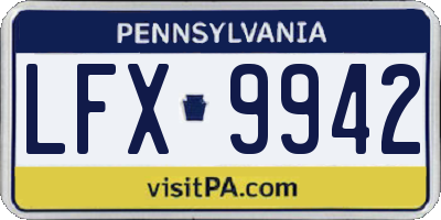 PA license plate LFX9942