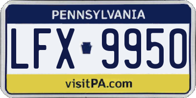 PA license plate LFX9950