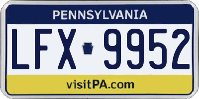 PA license plate LFX9952