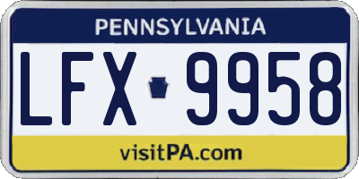 PA license plate LFX9958