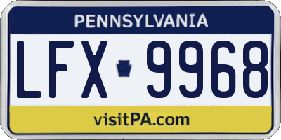 PA license plate LFX9968