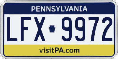 PA license plate LFX9972