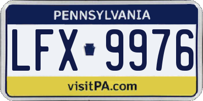 PA license plate LFX9976