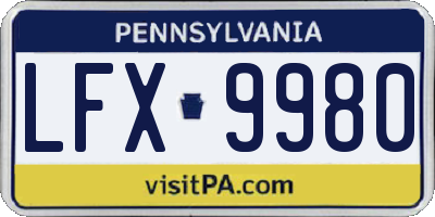 PA license plate LFX9980