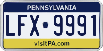 PA license plate LFX9991