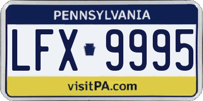 PA license plate LFX9995