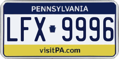 PA license plate LFX9996