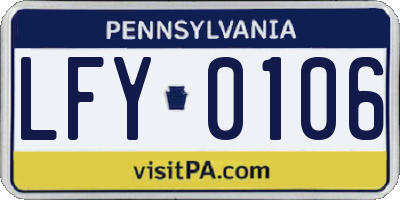 PA license plate LFY0106