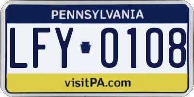 PA license plate LFY0108