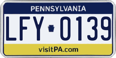 PA license plate LFY0139
