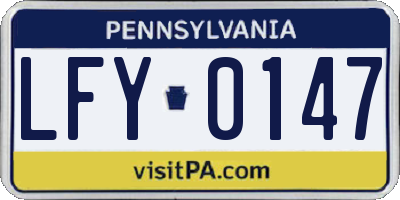 PA license plate LFY0147