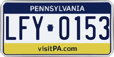 PA license plate LFY0153