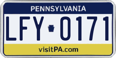PA license plate LFY0171