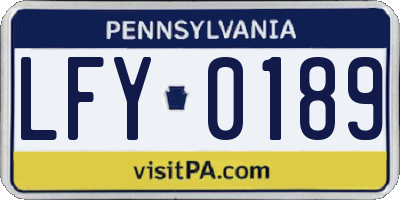 PA license plate LFY0189