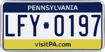 PA license plate LFY0197