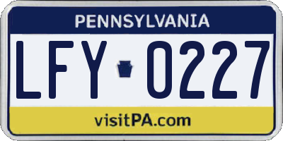 PA license plate LFY0227