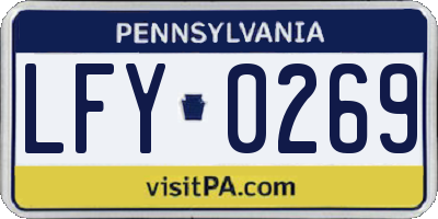 PA license plate LFY0269