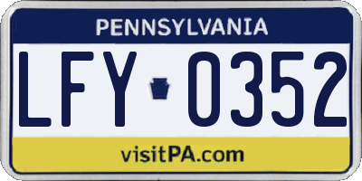 PA license plate LFY0352