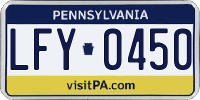 PA license plate LFY0450