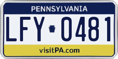 PA license plate LFY0481