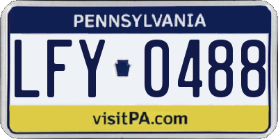 PA license plate LFY0488