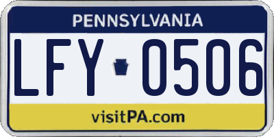 PA license plate LFY0506