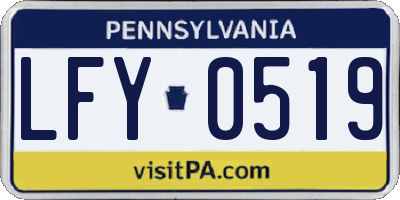 PA license plate LFY0519
