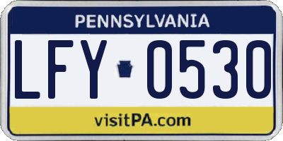 PA license plate LFY0530