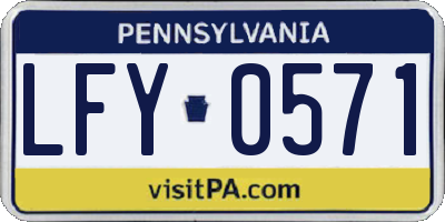 PA license plate LFY0571