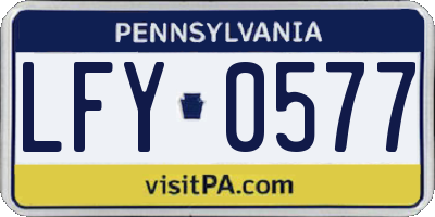 PA license plate LFY0577