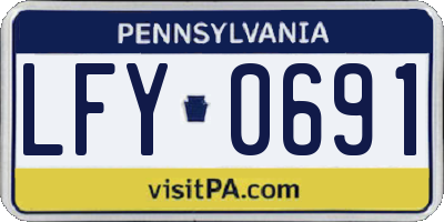 PA license plate LFY0691