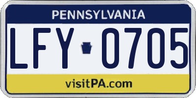 PA license plate LFY0705