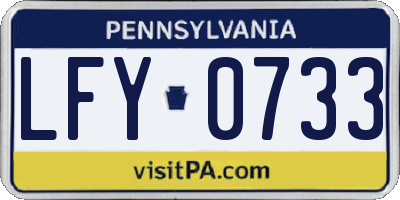 PA license plate LFY0733