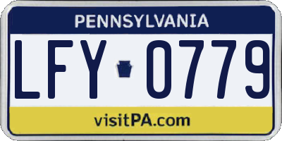 PA license plate LFY0779
