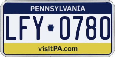 PA license plate LFY0780