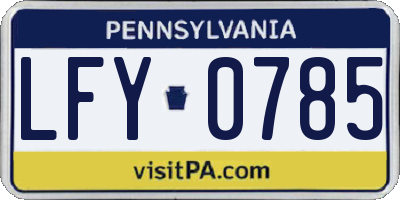 PA license plate LFY0785