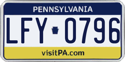 PA license plate LFY0796