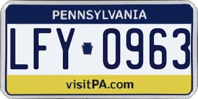 PA license plate LFY0963