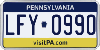 PA license plate LFY0990