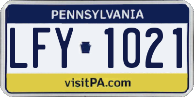PA license plate LFY1021