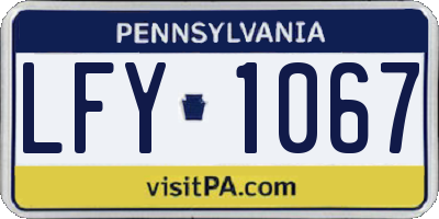 PA license plate LFY1067