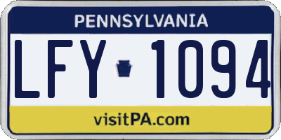 PA license plate LFY1094