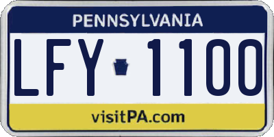 PA license plate LFY1100