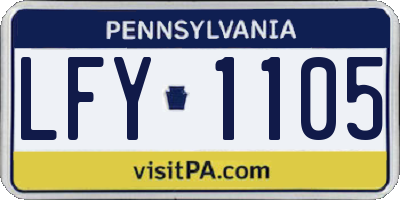 PA license plate LFY1105