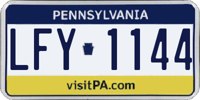 PA license plate LFY1144