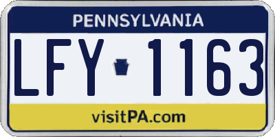 PA license plate LFY1163